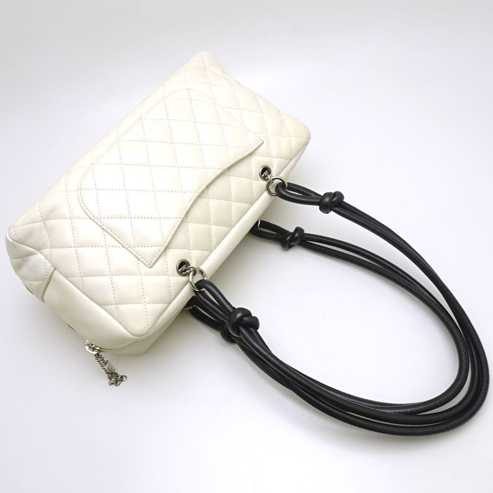 Chanel Cambon Line Bowling Bag Leather x Python White - Picture 3 of 8